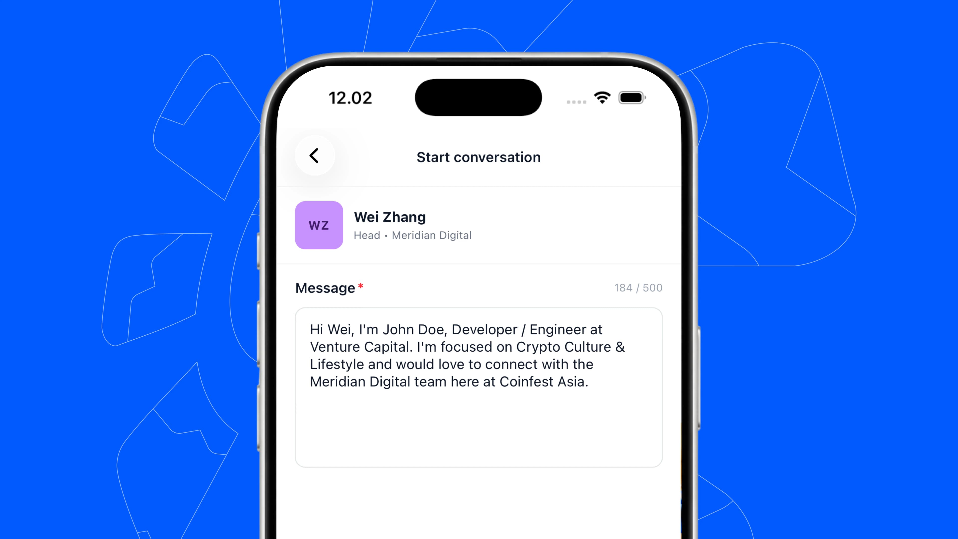 Coinfest Asia app — 1:1 Chat
